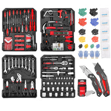 Load image into Gallery viewer, MasterSpec 1240pcs Tool Box Trolley Tool Set DIY Hand Tool Set w/2 Utility Knife