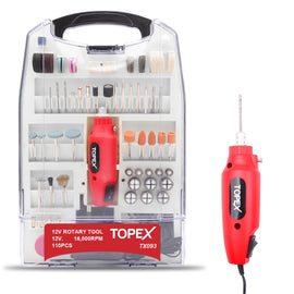 TOPEX 110PCS 12V Mini Corded Rotary Tool