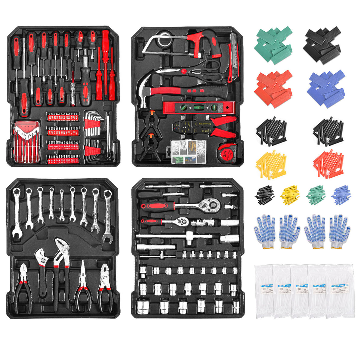 MasterSpec 1180pcs Professional Tool Set Aluminum Case Tool Kits w/ Ro ...