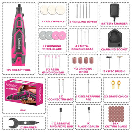 Monika 159PCS Pink Tool Kit Portable Household Tool Set Dual Temp Glue Gun  Stick