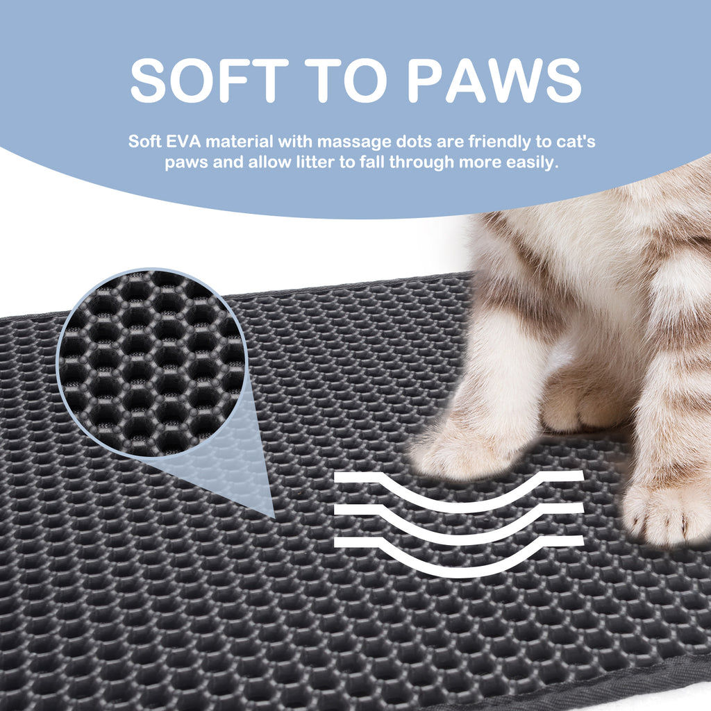 truepal Double-Layer Cat Litter Mat 65 x 45cm Waterproof Trapper Foldable Pad Pet Rug