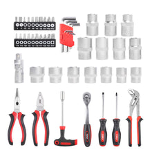 Load image into Gallery viewer, TOPEX 52-Piece Hand Tool Kit Portable Home/Auto Repair Set w/ Ratchet Wrench, Pliers ,Screwdriver Kits and Storage Case