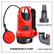 Load image into Gallery viewer, TOPEX 400W Sump Submersible Dirty Water Pump w/ Quick Adapter Swim Pool Pond Home Clean