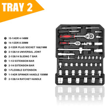 Load image into Gallery viewer, MasterSpec 1180pcs Professional Tool Set Aluminum Case Tool Kits w/ Rolling Tool Box