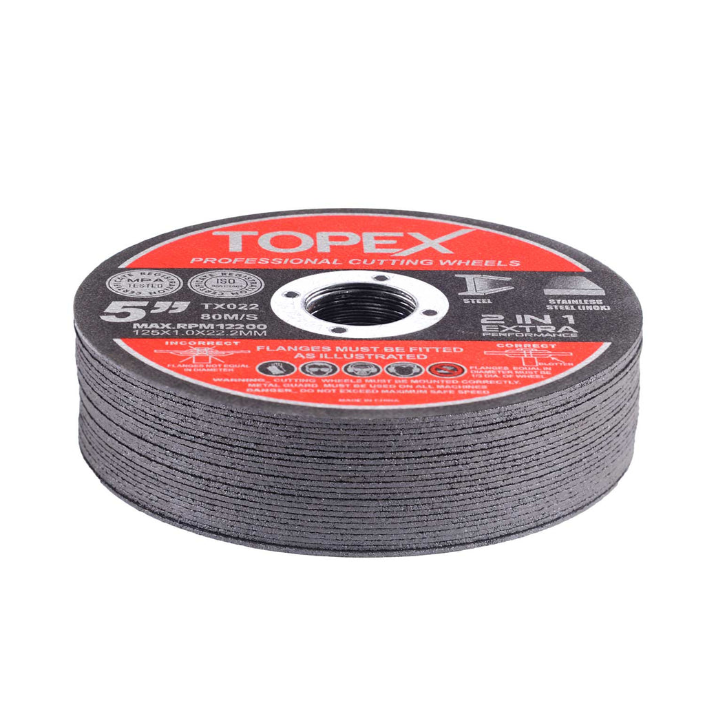 50-Piece 125mm 5" Professional Cutting Wheels Discs 2 in 1 Steel Inox Ultra Thin