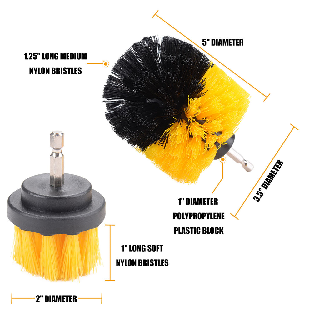 MasterSpec 15PCS Drill Brush Sponge Scrubber Scrub Brush Kit with Extend Holder