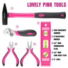Load image into Gallery viewer, Monika 159PCS Pink Tool Kit Portable Household Tool Set Dual Temp Glue Gun Stick