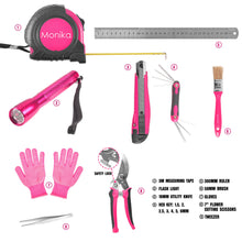 Load image into Gallery viewer, Monika Pink Tool Combo Portable Household Tool Set &amp; Gardening Tool Kit