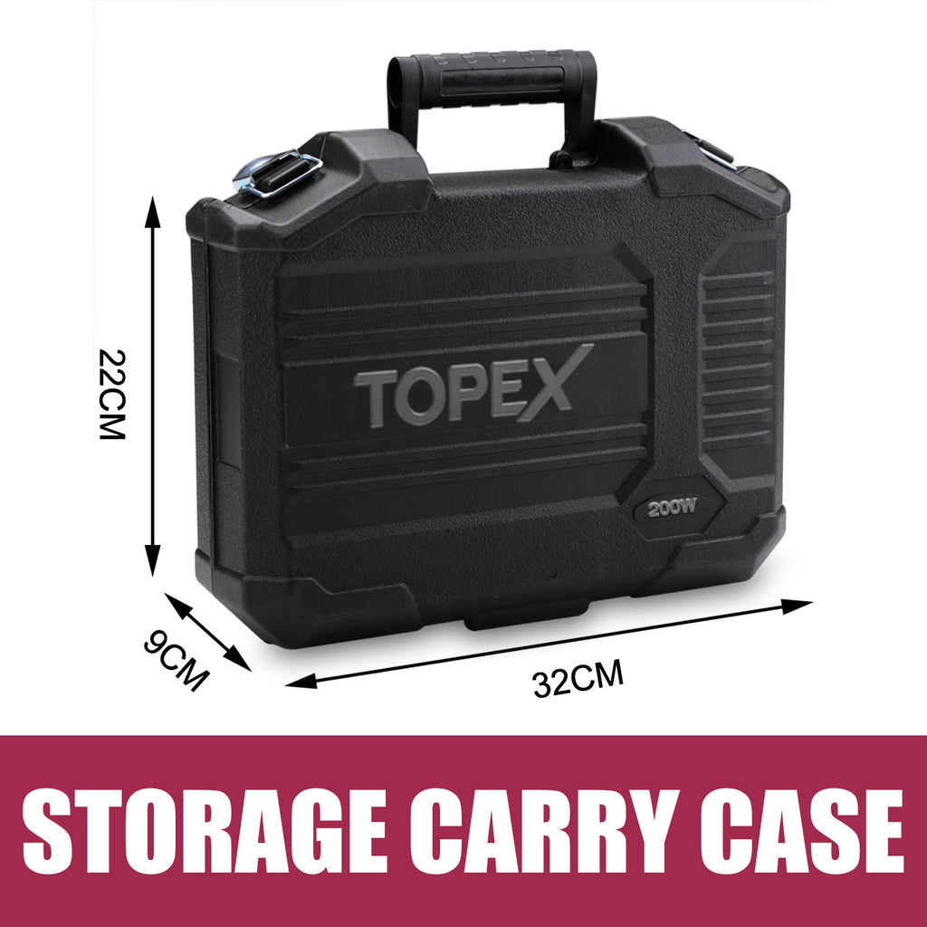 TOPEX Heavy Duty 200W Rotary Tool Set Grinder Sander Polisher Flex Shaft Multiple Accessories