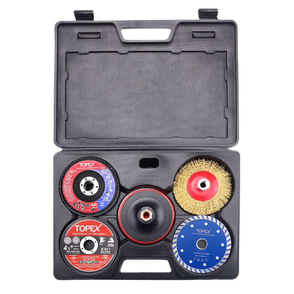 20PCs 115mm Cutting Wheel Flap Grinding Disc Wire Brush Diamond Turo Blades Kit