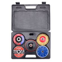 Load image into Gallery viewer, TOPEX 20PCs 115mm Cutting Wheel Flap Grinding Disc Wire Brush Diamond Turo Blades Kit