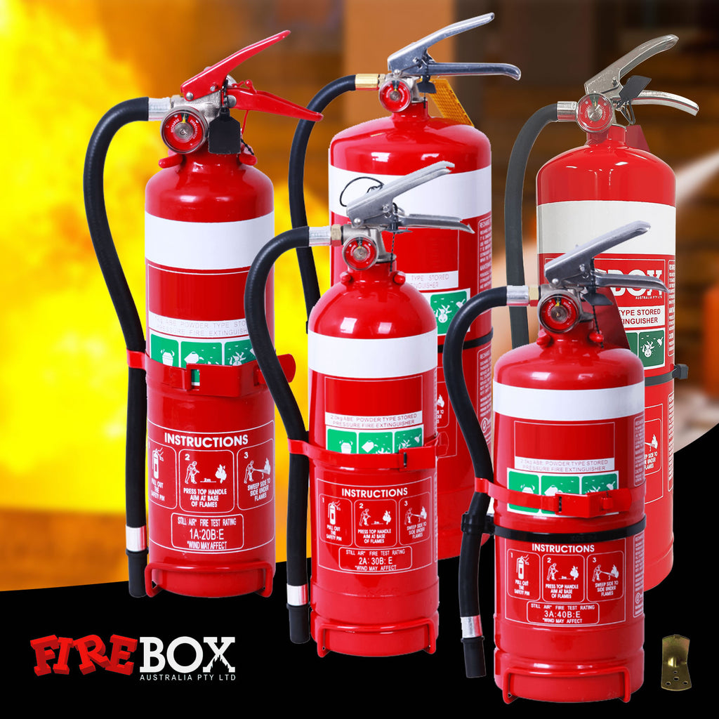 FIREBOX 2.5KG High Pressure Dry Powder Fire Extinguisher with Vehicle and Wall Bracket