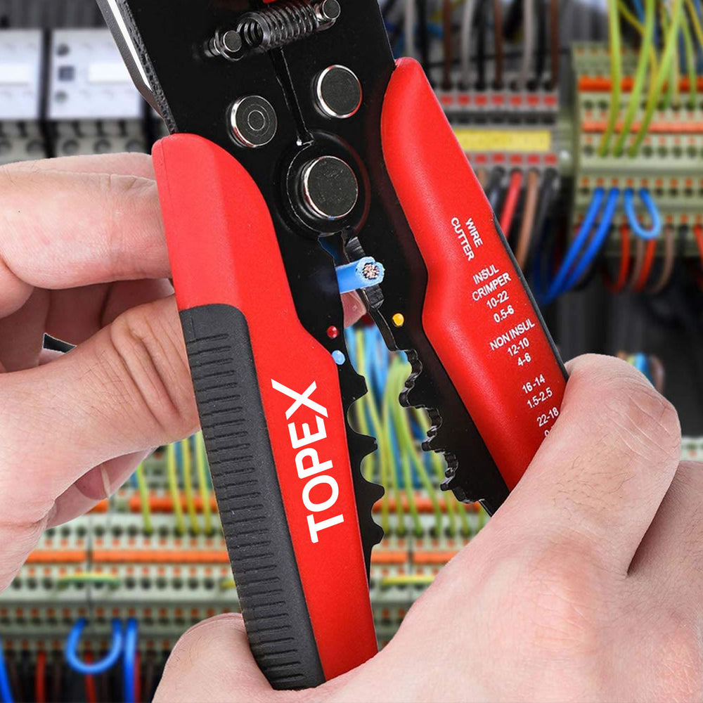 TOPEX 260-Piece Wire Stripper Self-Adjustable Crimper Plier Set Terminals Tools