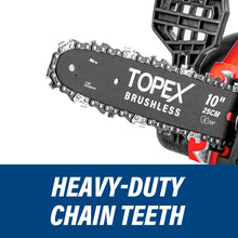 Load image into Gallery viewer, TOPEX Cordless Brushless Chainsaw Electric Saw w/ 20V 4.0AH Battery Fast Charger