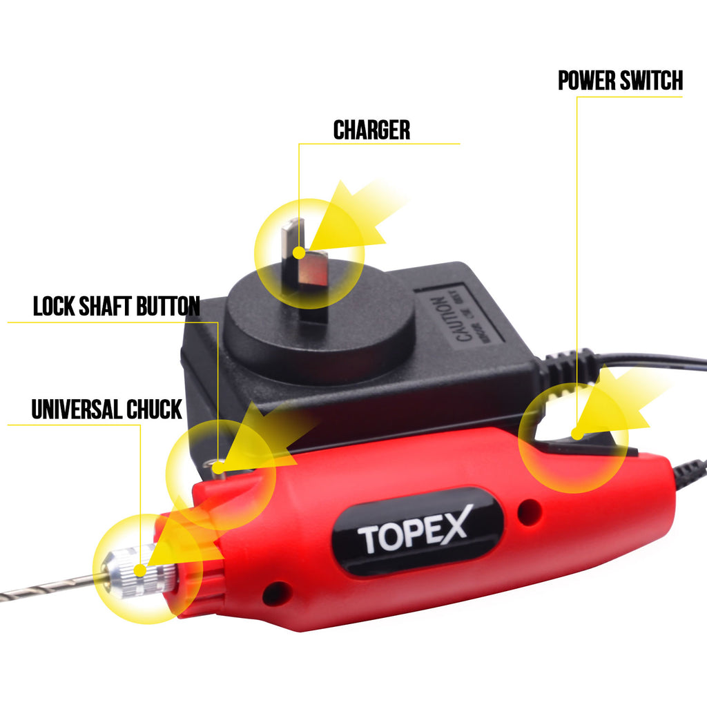 TOPEX 110PCS 12V Mini Corded Rotary Tool
