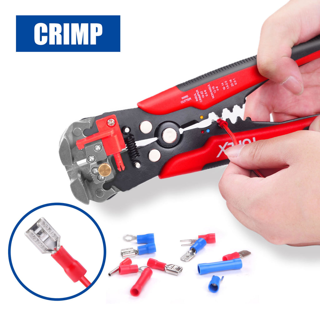 TOPEX 260-Piece Wire Stripper Self-Adjustable Crimper Plier Set Terminals Tools