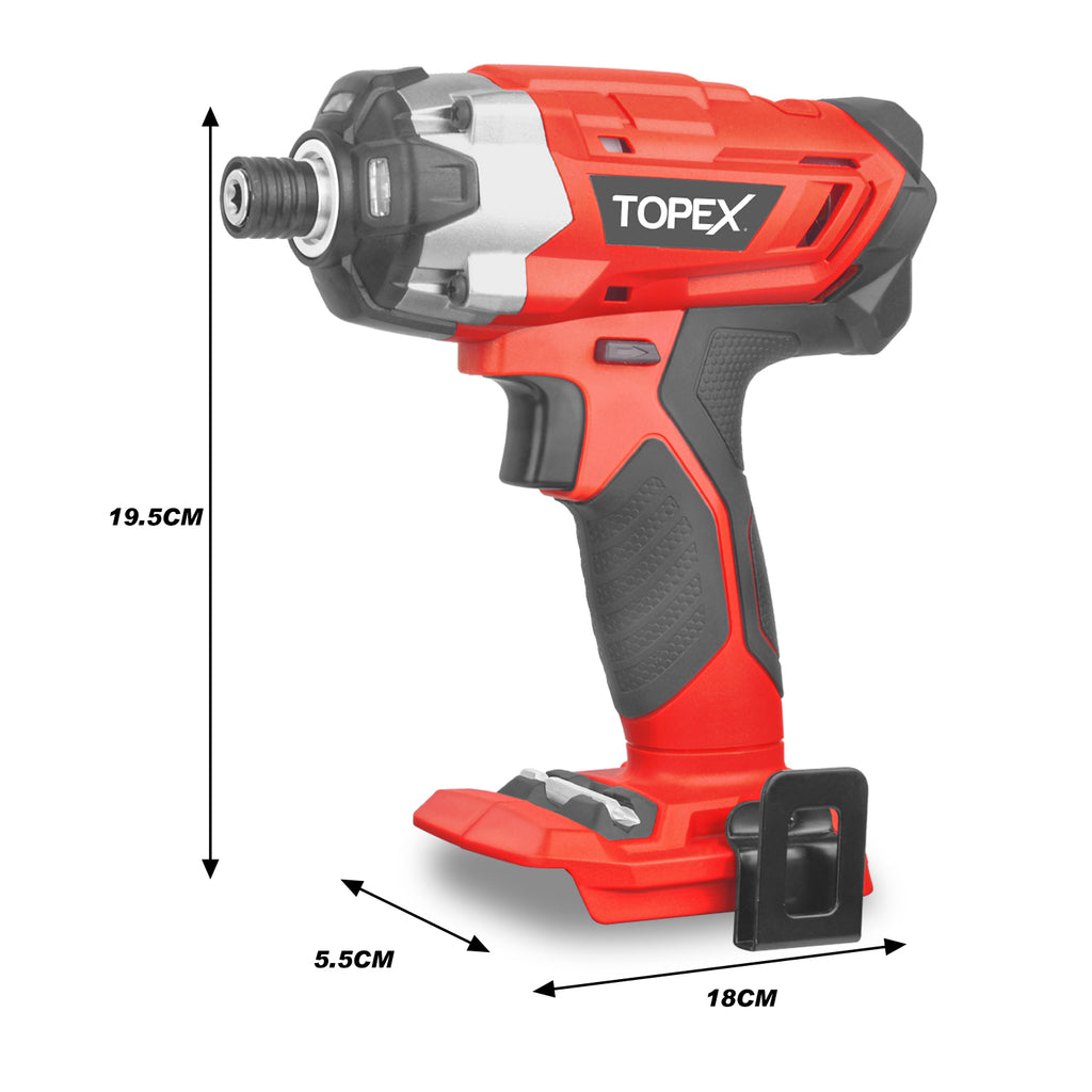 TOPEX Cordless Impact Driver 1/4" Hex Drive Skin Only Battery & Charger Not Included